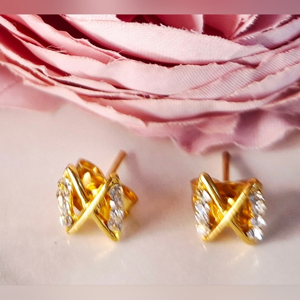 Vintage 80s 🎀✨️Sparkly Bow Stud Earrings